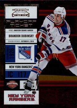 2010-11 Playoff Contenders - Playoff Tickets #52 Brandon Dubinsky  Front