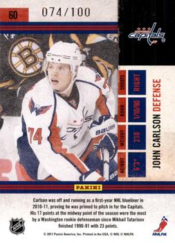 2010-11 Playoff Contenders - Playoff Tickets #60 John Carlson  Back