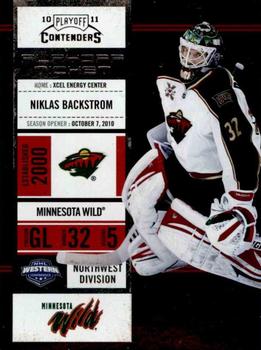 2010-11 Playoff Contenders - Playoff Tickets #89 Niklas Backstrom  Front