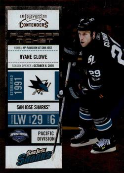 2010-11 Playoff Contenders - Playoff Tickets #95 Ryane Clowe  Front