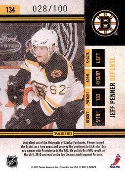 2010-11 Playoff Contenders - Playoff Tickets #134 Jeff Penner  Back