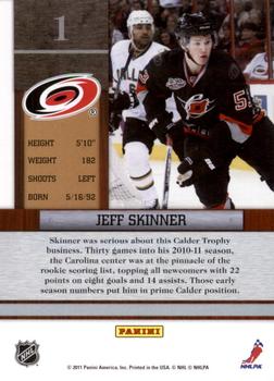 2010-11 Playoff Contenders - Rookie of the Year Contenders #1 Jeff Skinner  Back