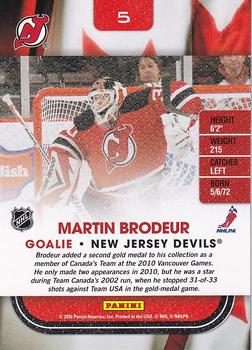 2010-11 Score - Canada Greats #5 Martin Brodeur  Back