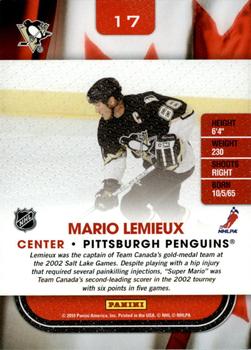 2010-11 Score - Canada Greats #17 Mario Lemieux  Back