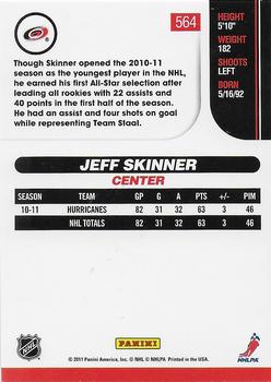 2010-11 Score - Rookies & Traded Gold #564 Jeff Skinner  Back