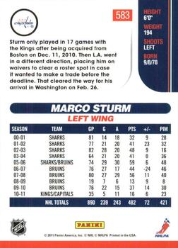 2010-11 Score - Rookies & Traded Gold #583 Marco Sturm  Back