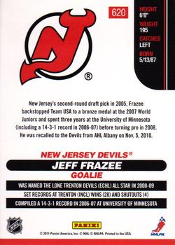 2010-11 Score - Rookies & Traded Gold #620 Jeff Frazee  Back