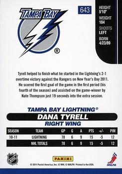 2010-11 Score - Rookies & Traded Gold #643 Dana Tyrell  Back