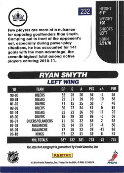 2010-11 Score - Signatures #232 Ryan Smyth Back