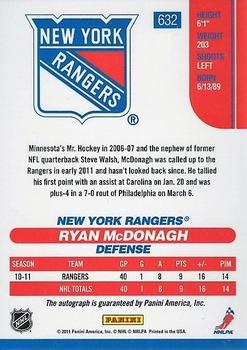 2010-11 Score - Signatures #632 Ryan McDonagh  Back
