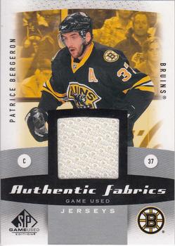 2010-11 SP Game Used - Authentic Fabrics #AF-PB Patrice Bergeron  Front