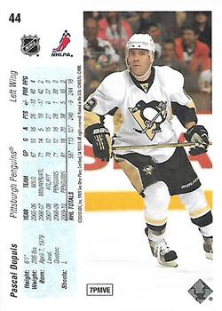 2010-11 Upper Deck - 20th Anniversary Variation #44 Pascal Dupuis  Back