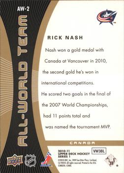 2010-11 Upper Deck - All-World Team #AW-2 Rick Nash  Back