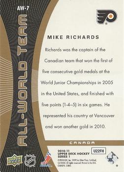 2010-11 Upper Deck - All-World Team #AW-7 Mike Richards  Back