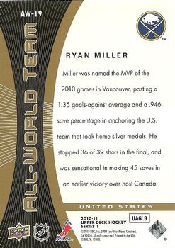 2010-11 Upper Deck - All-World Team #AW-19 Ryan Miller  Back