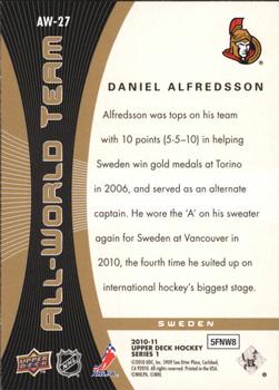 2010-11 Upper Deck - All-World Team #AW-27 Daniel Alfredsson  Back