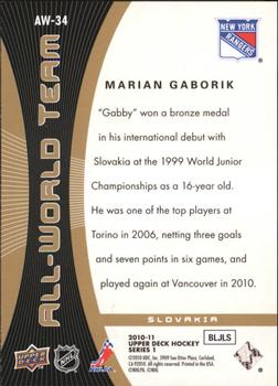 2010-11 Upper Deck - All-World Team #AW-34 Marian Gaborik Back