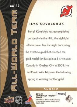 2010-11 Upper Deck - All-World Team #AW-39 Ilya Kovalchuk Back