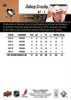 2010-11 Upper Deck French #41 Sidney Crosby  Back