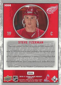 2010-11 Upper Deck - Hockey Heroes: Steve Yzerman #HH4 Steve Yzerman  Back