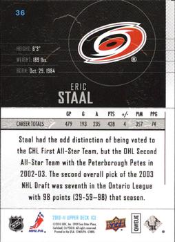 2010-11 SPx - 2010-11 Upper Deck Ice #36 Eric Staal  Back