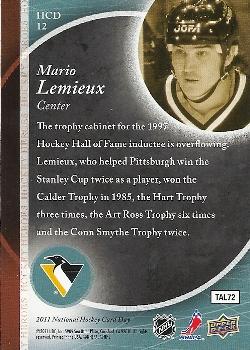 2011 Upper Deck National Hockey Card Day #HCD12 Mario Lemieux  Back