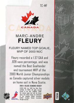 2010-11 Upper Deck Black Diamond - Team Canada #TC-MF Marc-Andre Fleury  Back