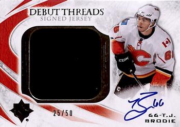2010-11 Upper Deck Ultimate Collection - Debut Threads Autographs #SDT-TB T.J. Brodie  Front