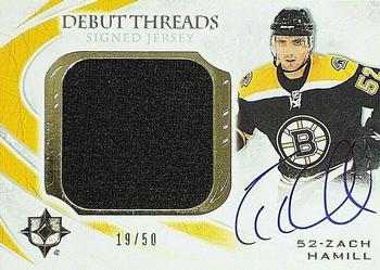 2010-11 Upper Deck Ultimate Collection - Debut Threads Autographs #SDT-ZH Zach Hamill  Front