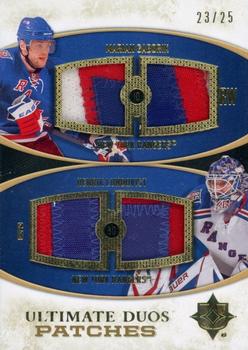 2010-11 Upper Deck Ultimate Collection - Ultimate Duos Patches #UDJ-GL Marian Gaborik / Henrik Lundqvist  Front