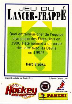 1992-93 Panini Hockey Stickers (French) #196 Pierre Turgeon  Back