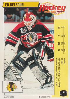 1992-93 Panini Stickers (French) #3 Ed Belfour  Front
