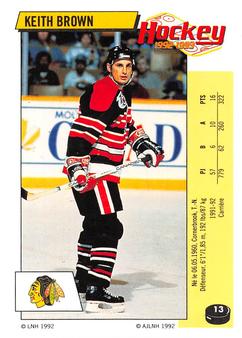 1992-93 Panini Hockey Stickers (French) #13 Keith Brown  Front