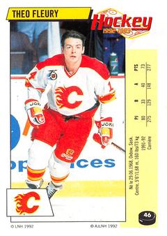 1992-93 Panini Stickers (French) #46 Theo Fleury  Front