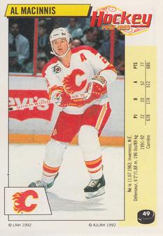 1992-93 Panini Stickers (French) #49 Al MacInnis  Front