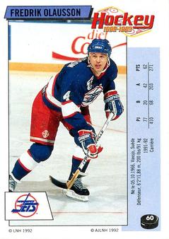 1992-93 Panini Hockey Stickers (French) #60 Fredrik Olausson  Front