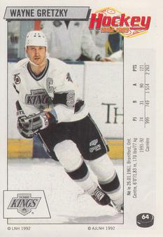 1992-93 Panini Hockey Stickers (French) #64 Wayne Gretzky  Front