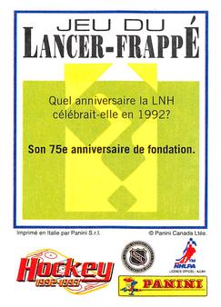 1992-93 Panini Hockey Stickers (French) #69 Bob Kudelski  Back