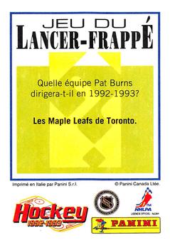 1992-93 Panini Hockey Stickers (French) #79 Wendel Clark  Back