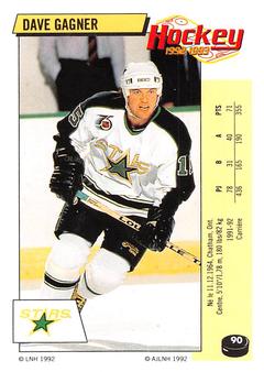 1992-93 Panini Hockey Stickers (French) #90 Dave Gagner  Front