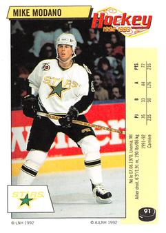 1992-93 Panini Stickers (French) #91 Mike Modano  Front