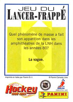 1992-93 Panini Hockey Stickers (French) #93 Brian Propp  Back