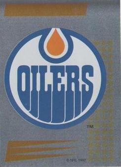 1992-93 Panini Hockey Stickers (French) #98 Edmonton Oilers Logo Front
