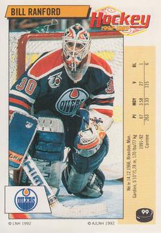1992-93 Panini Stickers (French) #99 Bill Ranford  Front