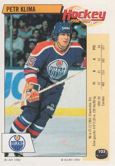 1992-93 Panini Hockey Stickers (French) #105 Petr Klima  Front