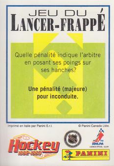 1992-93 Panini Stickers (French) #111 Tim Cheveldae  Back