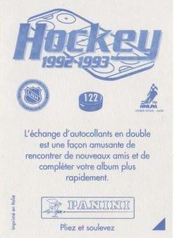 1992-93 Panini Hockey Stickers (French) #122 San Jose Sharks Logo Back
