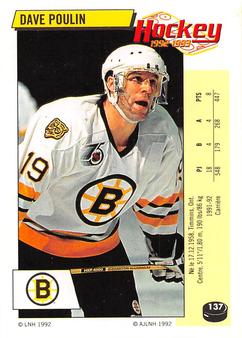 1992-93 Panini Hockey Stickers (French) #137 Dave Poulin  Front