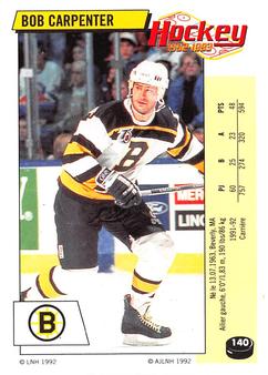 1992-93 Panini Hockey Stickers (French) #140 Bob Carpenter  Front