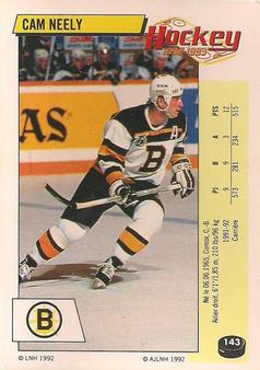 1992-93 Panini Stickers (French) #143 Cam Neely  Front